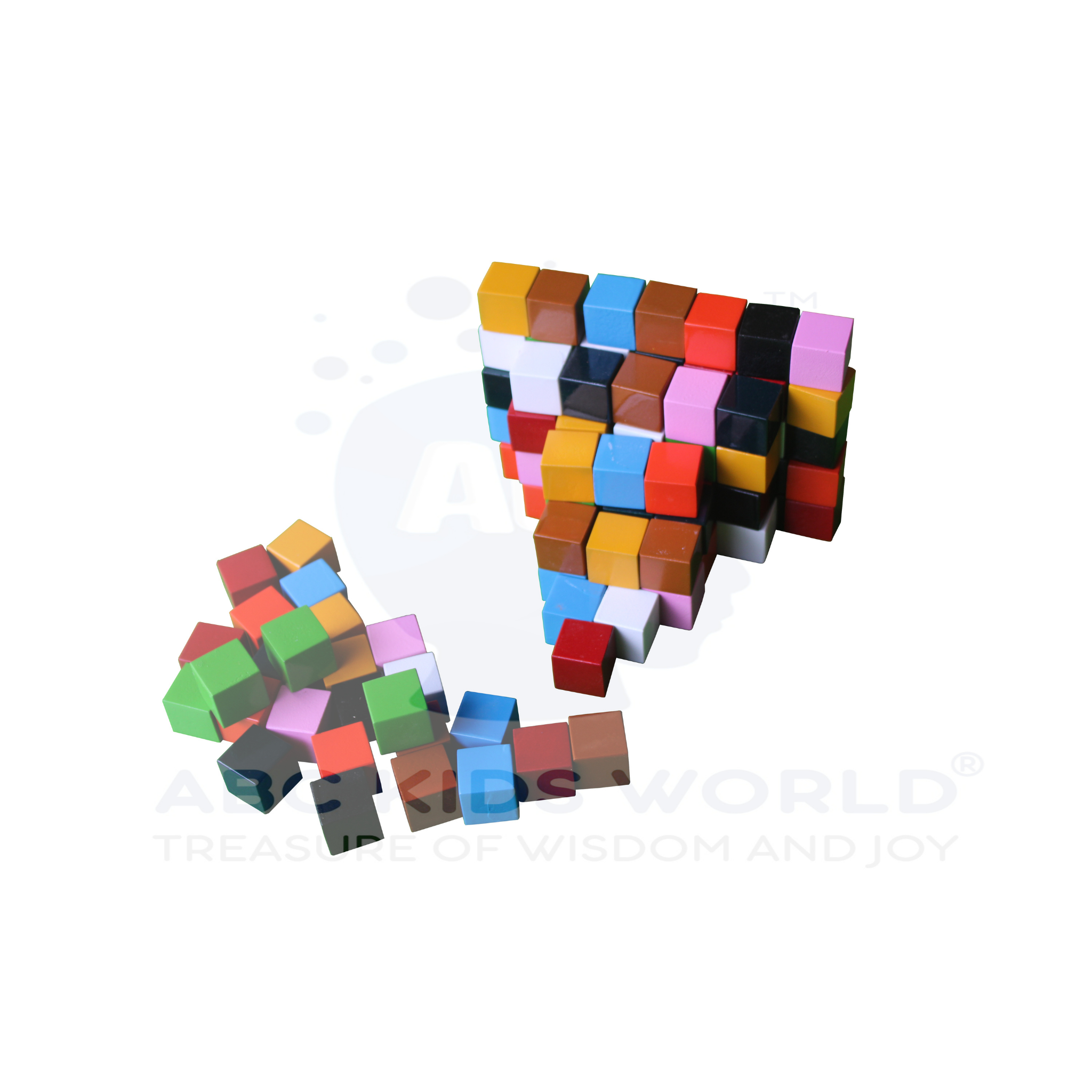 Wooden Cubes set 1X1 in 10 Colors – ABC KIDS WORLD